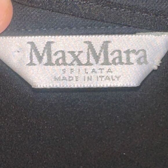 Max Mara Black Crepe Front Tie Detail Crop Moto Jacket - Picture 6 of 7